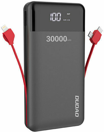 Dudao K1Max Power Bank 30000mAh με 2 Θύρες USB-A Μαύρο