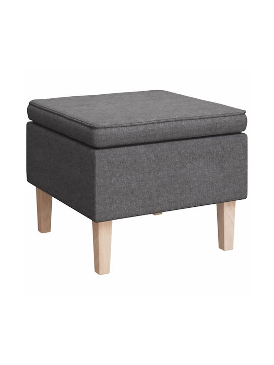 Stool Footstool Upholstered with Fabric Light grey 55x54.5x42cm