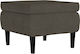 Stool Footstool Upholstered with Fabric Dark Grey 55x54.5x42cm