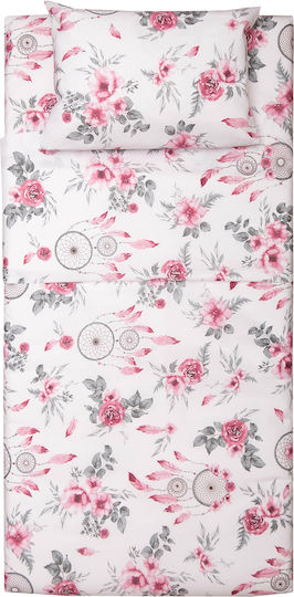 Viopros Комплект чаршафи Единично Памучни Розов 160x255см 3бр