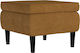 Stool Footstool Upholstered with Fabric Brown 55x54.4x42cm