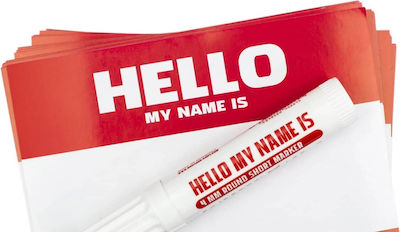 Montana Cans Hello My Name is Post-it Notes Pad 100 Sheets Red