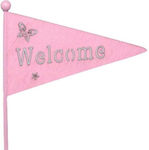 Wooden Flag 15x40cm WELCOME (Pink)