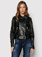 Guess Camille Δερμάτινο Γυναικείο Biker Jacket Μαύρο