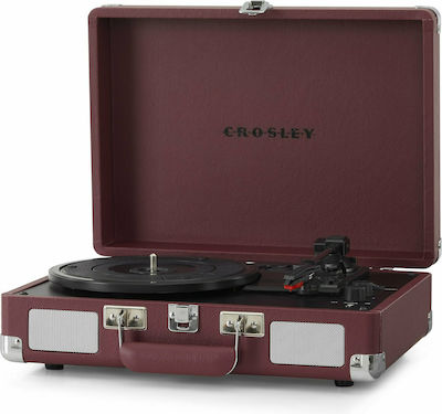 Crosley Cruiser Deluxe CR8005F-BU4 Βαλιτσάκι Πικάπ με Ενσωματωμένα Ηχεία Μπορντό