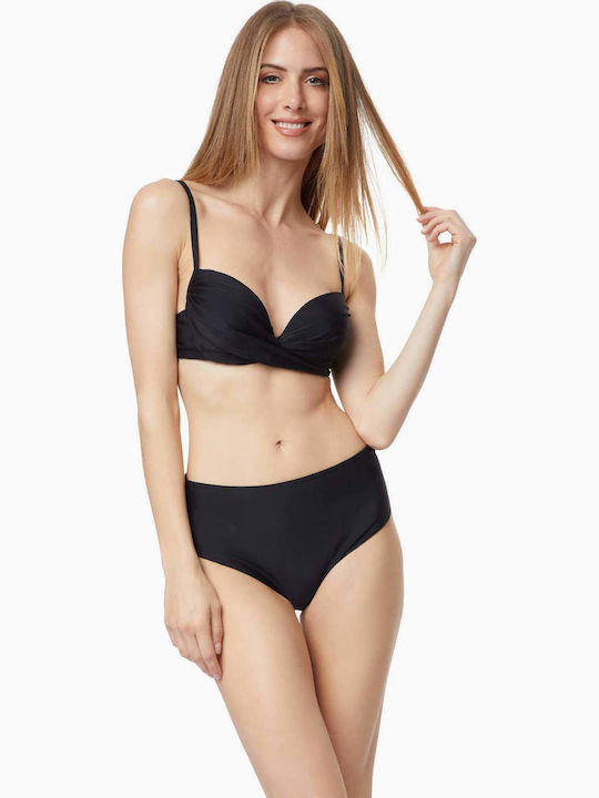 Bikini Slip Ψηλόμεσο Μαύρο