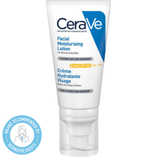 CeraVe AM Moisturising Αντηλιακή Λοσιόν Προσώπου SPF50 52ml