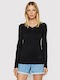Guess Women's Blouse Long Sleeve with V Neck Black