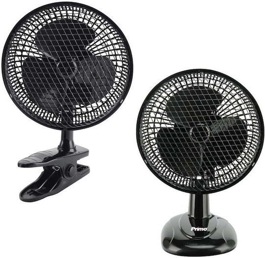 Primo PRTF-80540 Fan with Clip 20W 15cm Diameter Black