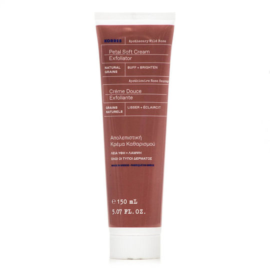 Korres Apothecary Wild Rose Petal Soft Крем за Скраб за Лице 150ml