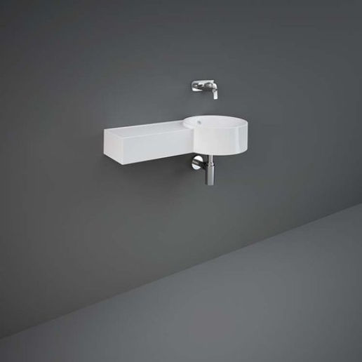 Rak Ceramics Petit Стенен Окачена мивка Порцелан 76.5x36x12.5см Бял