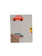 Liolios Home Blanket Cot Multi Vehicles Knitted Gray 100x150cm
