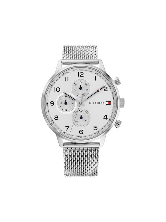 Tommy Hilfiger Leonard Uhr Batterie mit Silber Metallarmband