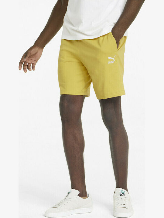 PUMA Classics Αθλητική Ανδρική Βερμούδα Κίτρινη