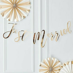 Ginger Ray Χρυσή Γιρλάντα 'Just Married' Γιρλάντα για Party Ginger Ray Χρυσή Γιρλάντα 'Just Married' Γιρλάντα για Party