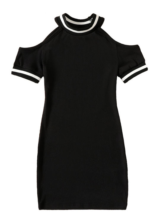 Dress with short sleeves - Black