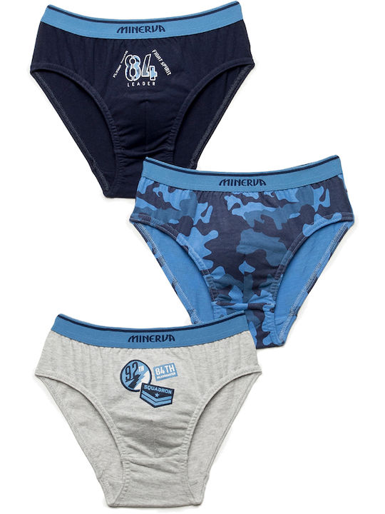 Minerva Camo Kids' Set with Briefs Navy Blue 3pcs