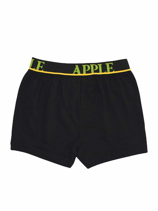 Apple Boxer Παιδικό Μποξεράκι Μαύρο/Λαχανί