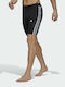 adidas Stripes Training Ανδρικό Αθλητικό Κολάν Compression Κοντό Μαύρο