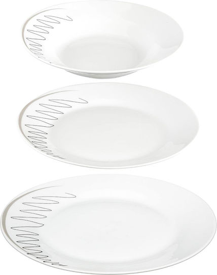 Secret de Gourmet Esquisse White Porcelain Dinnerware Set 18pcs