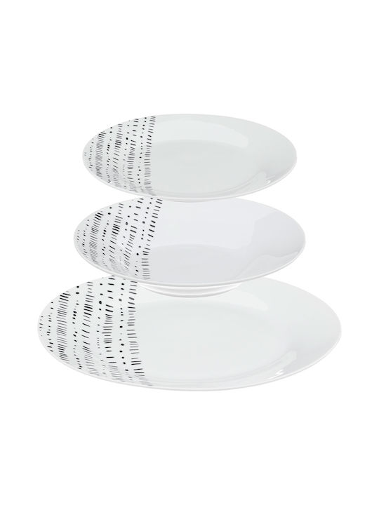 Secret de Gourmet Berbere White Porcelain Dinnerware Set 18pcs