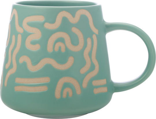 Maxwell & Williams Squiggle Κούπα Κεραμική Πράσινη 420ml
