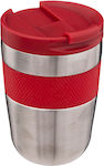 Spitishop F-V Cup Glass Thermos Stainless Steel Red 250ml with Mouthpiece 181835C