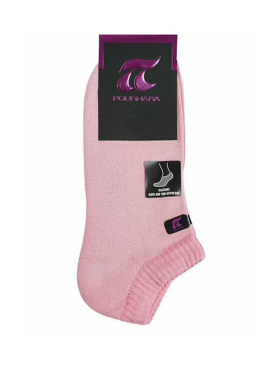 Pournara Damen Einfarbige Socken Rosa 1Pack