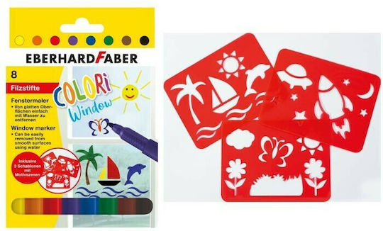 Eberhard Faber Colori Window Set Marker for Glass 8Stück