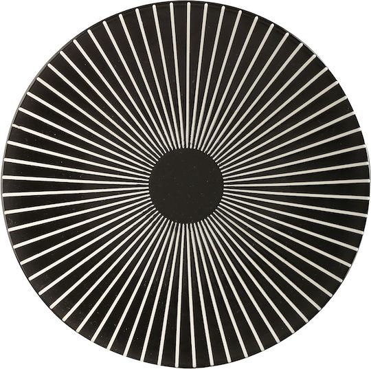Black Sun Πιάτο Γλυκού Κεραμικό Μαύρο με Διάμετρο 21cm