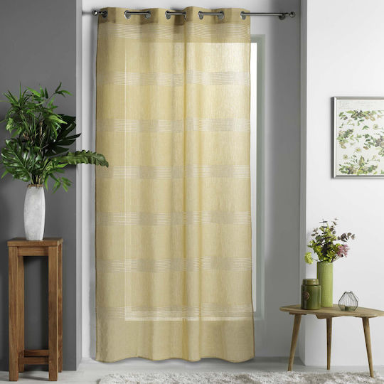 Perdea cu Capse L-C Ajourela Jaune 1626588 140x240cm