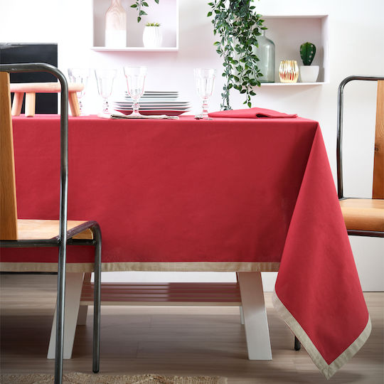Τραπεζομάντηλο Βαμβακερό S-F Duo Rouge / Lin 140x200εκ.