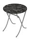 Mountain Top Table Kitchen Collapsible Wooden with Metal Frame Black 70x70x75cm