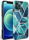 Tech-Protect Marble Umschlag Rückseite Silikon Blau (iPhone 12 / 12 Pro)