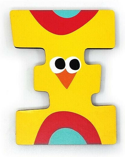Svoora Decorative Letter Yellow made of Wood Ξ 5.5x0.6x7εκ.