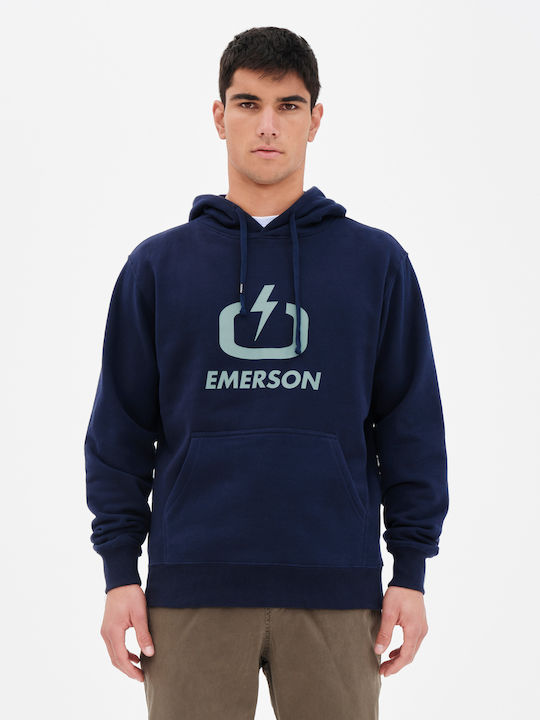 Emerson Herren Sweatshirt mit Kapuze und Taschen Marineblau
