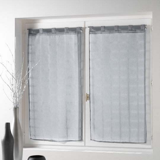 Комплект Пердета И Завеси За Прозорец С Презрамки L-C Candide Сив 60x120см