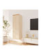 Wall-Mounted Living Room Cabinet Made of Brown Solid Wood 30x30x100cm