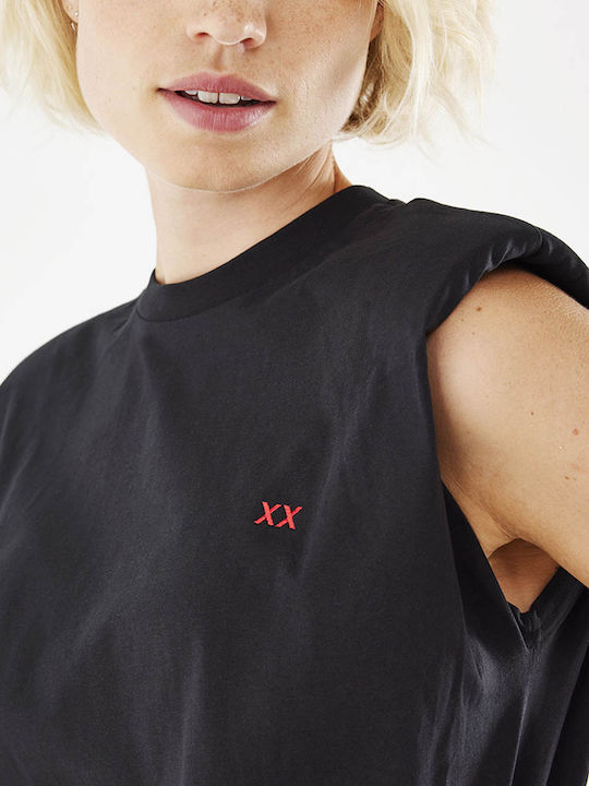 Mexx Bluza de Damă de Vară din Bumbac Fără mâneci Neagră