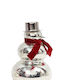 InTheBox Weihnachtliche Glas Figur SNowman Silber Höhe 26cm Juniper