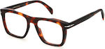 David Beckham Plastic Eyeglass Frame Brown Tortoise DB 7020/BOLD KVI