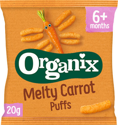 Organix Puffs με Γεύση Καρότο Χωρίς Ζάχαρη 20gr για 6+ μηνών