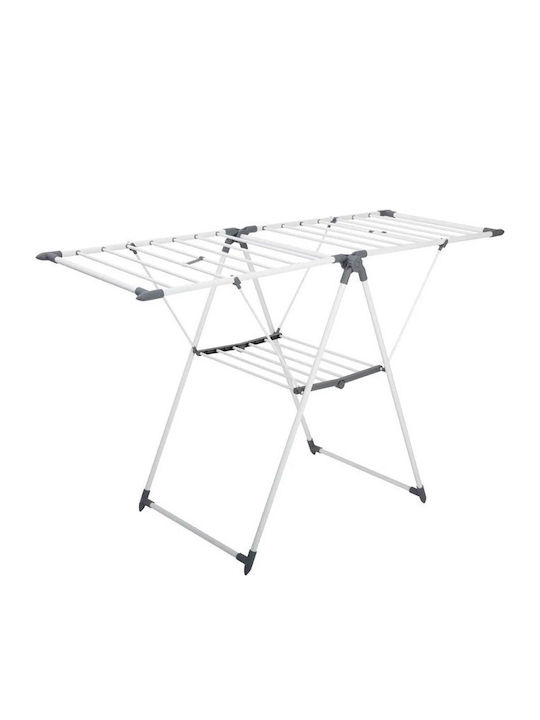 5Five Lut Stainless Steel Folding Floor Clothes Drying Rack with Hanging Length 15m
