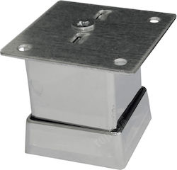 Αλουμινένιο Πόδι για Τραπέζι / Τραπεζάκι 4x4x5cm Ασημί