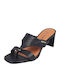 Leder Damen Sandalen in Schwarz Farbe