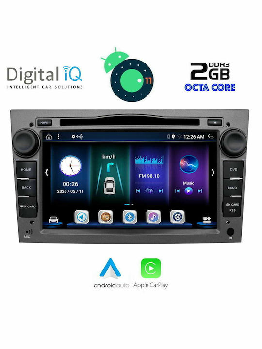 Digital IQ Car-Audiosystem für Opel Antara / Corsa / Tigra / Vectra / Meriva / Kombi / Zafira / Astra Suzuki Ignis 2004-2012 (Bluetooth/USB/AUX/WiFi/GPS/Apple-Carplay) mit Touchscreen 7"