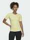 Adidas Techfit Γυναικείο Αθλητικό T-shirt Almost Yellow / White