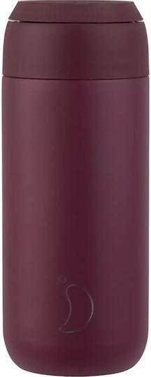 Chilly's Series 2 Glass Thermos Stainless Steel BPA Free 500ml Plum