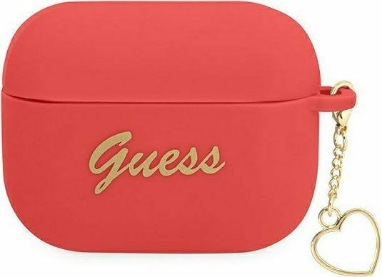 Guess Charm Θήκη Σιλικόνης σε Κόκκινο χρώμα για Apple AirPods 3