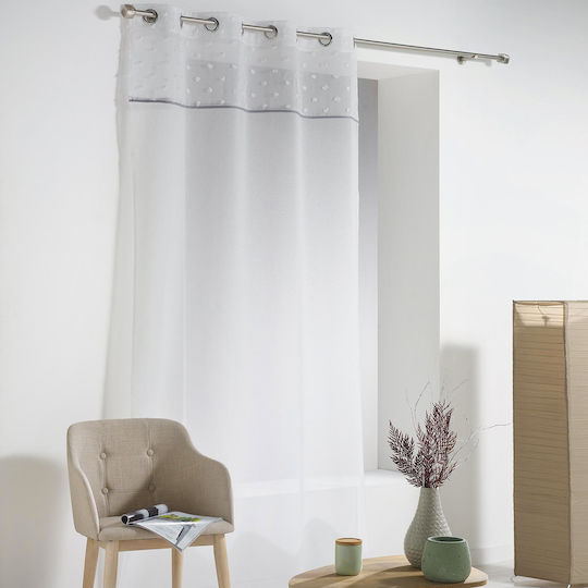 Κουρτίνα με Τρουκς L-C Confettis Blanc 140x240εκ.
